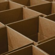 a lot of brown boxes that are open